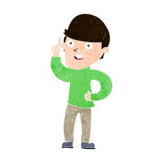 cartoon boy with idea N79