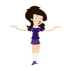 cartoon confused pretty girl N9