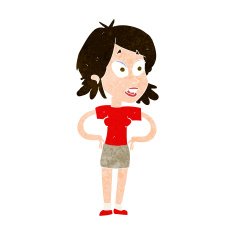 cartoon woman with hands on hips N201