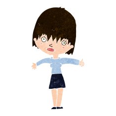 cartoon curious woman N58