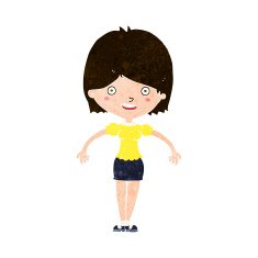 cartoon happy woman N247