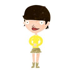 cartoon friendly woman N65
