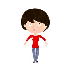 cartoon woman shrugging shoulders N447