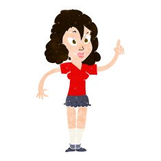 cartoon pretty woman with idea N65