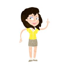 cartoon pretty woman with idea N66