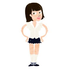cartoon woman with hands on hips N202