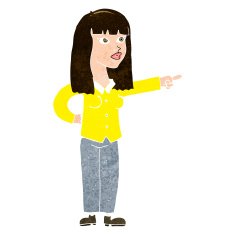 cartoon pretty woman pointing N38