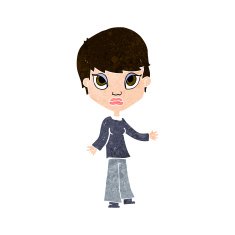 cartoon woman shrugging shoulders N451