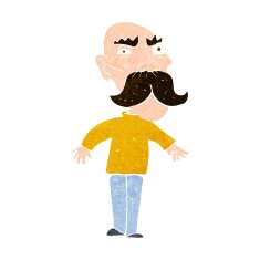 cartoon angry old man N143
