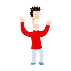 cartoon terrified man N242