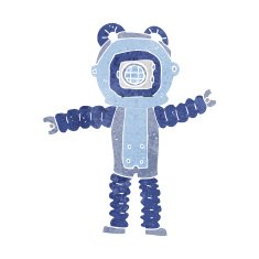 cartoon deep sea diver N28