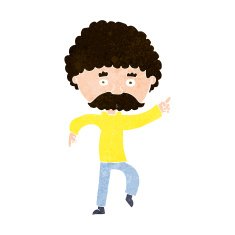 cartoon seventies style man disco dancing N10