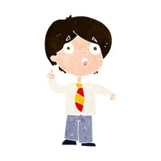 cartoon schoolboy answering question N10