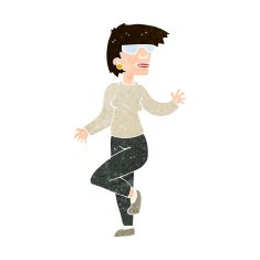 Cartoon Woman Waving N313