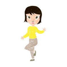 cartoon pretty woman waving N84