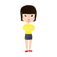 cartoon woman with crossed arms N44