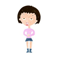 cartoon bored woman waiting N8