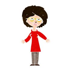 Cartoon Woman Wearing Glasses N20