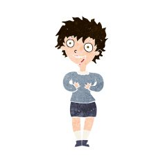 cartoon excited woman N129