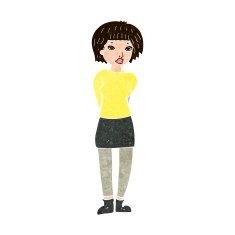 cartoon shy woman N47