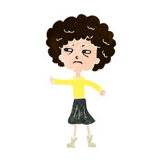 cartoon annoyed old woman N18