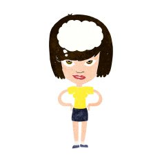 cartoon woman thinking N41