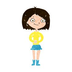 cartoon happy woman N248
