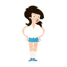 cartoon pretty woman N264