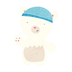cartoon polar bear wearing hat N4