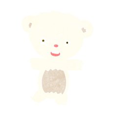 cartoon teddy polar bear cub N7