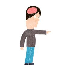 cartoon clever man pointing N10