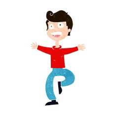 cartoon excited boy N143