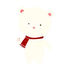 cartoon waving polar bear N42