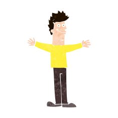 cartoon happy man N445