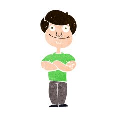 cartoon happy man N446