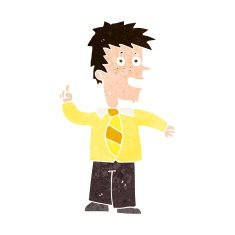 cartoon man with idea N147