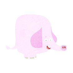 cartoon pink elephant N25