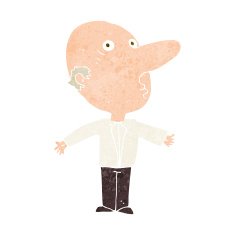 cartoon confused middle aged man N9