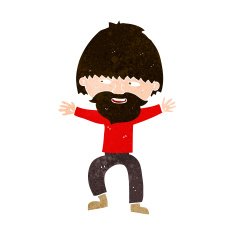 cartoon happy man with beard N41