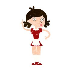 cartoon surprised maid N10