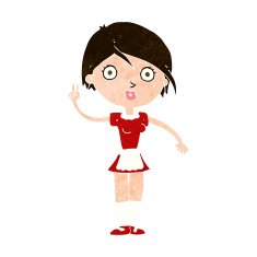 cartoon waitress making hand gesture N10
