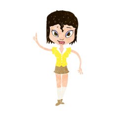 cartoon woman making point N19