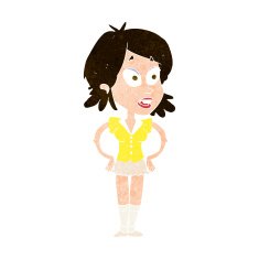 cartoon woman with hands on hips N204
