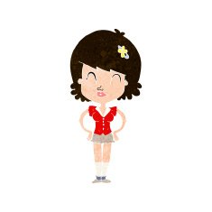 cartoon happy woman N250