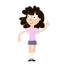 cartoon woman making point N20
