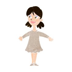 cartoon woman with open arms N94