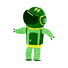 Cartoon Astronaut N130