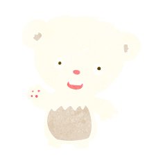 cartoon polar bearcub waving N7
