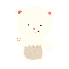 cartoon polar bearcub waving N8