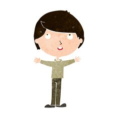cartoon happy boy N230
